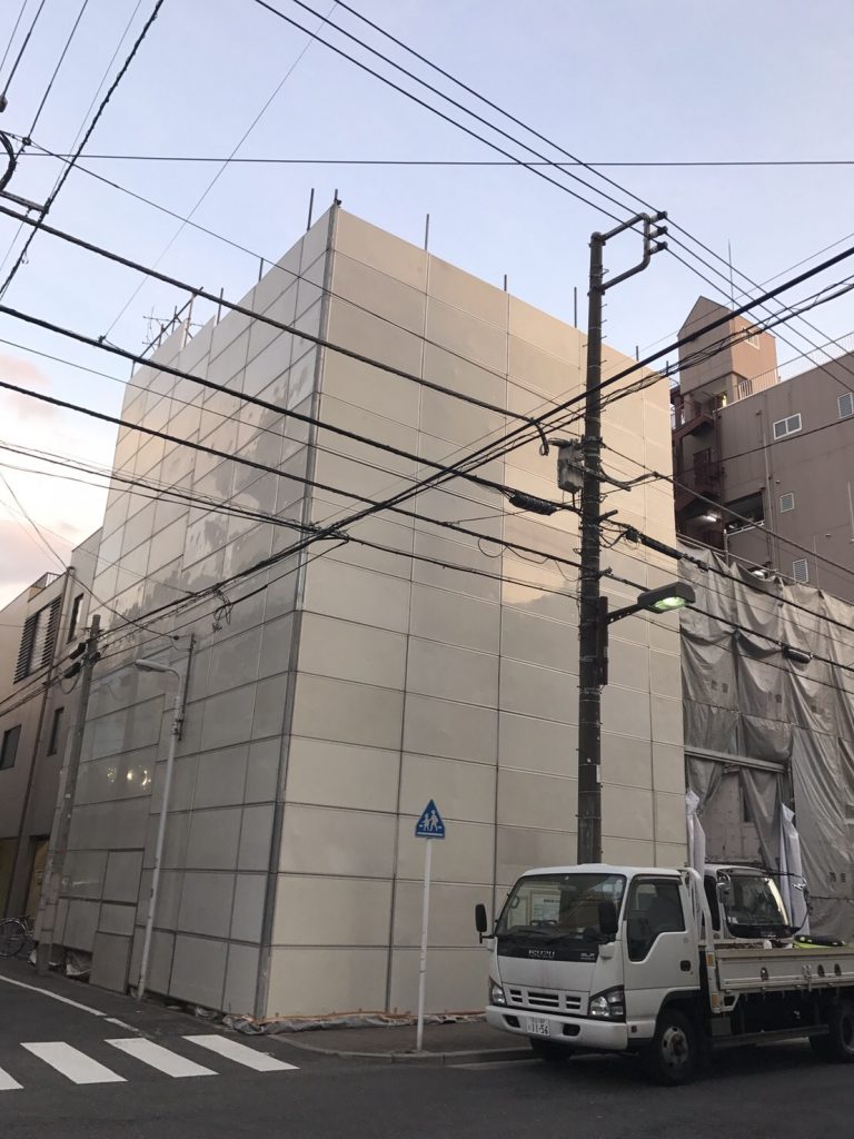 台東区浅草　パネル養生設置